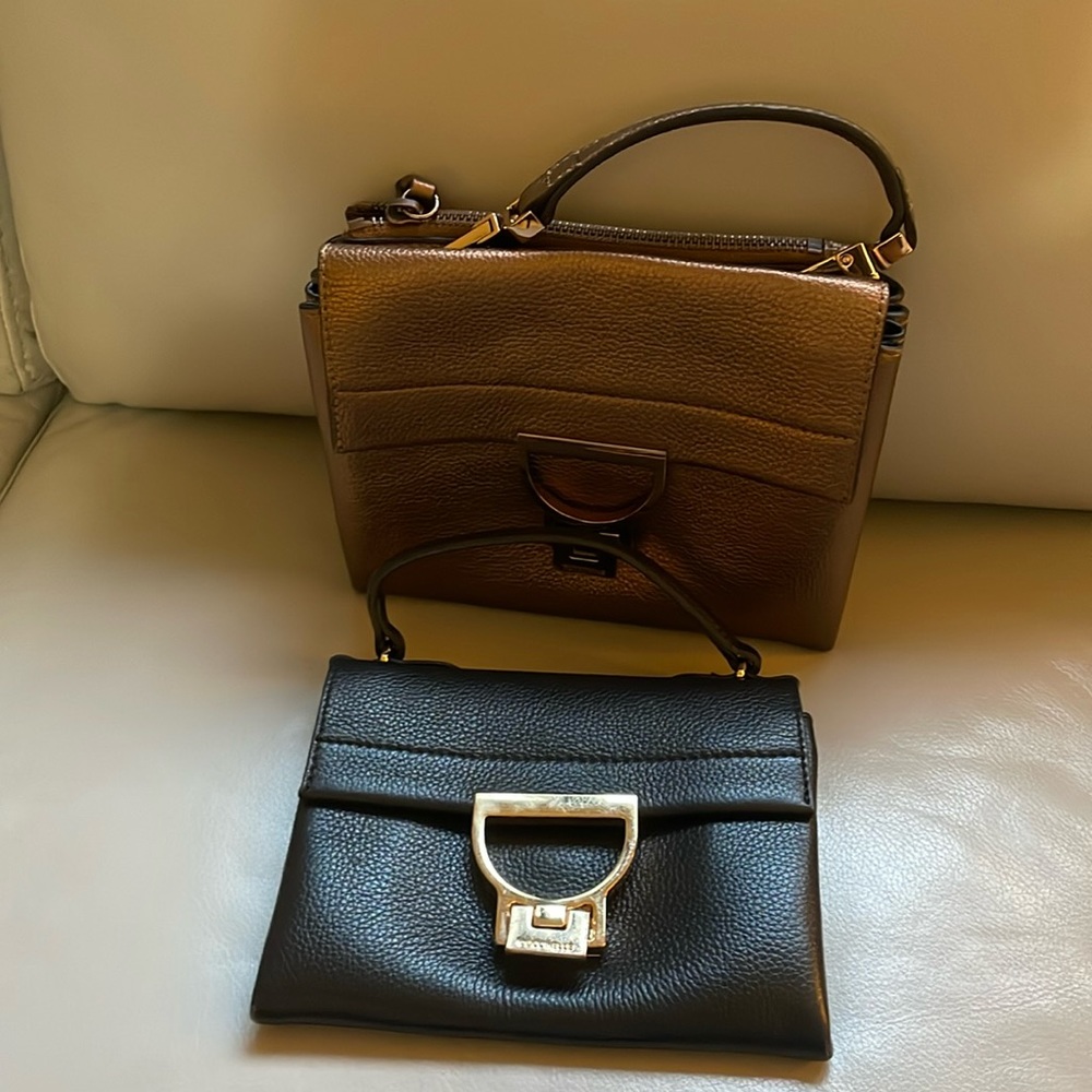 Coccinelle LOT. Black Mini Arlettis handbags Bag & Metallic bag-NO STRAPS